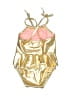 Assorted Brands Metallic Gold One Piece Swimsuit 12-18 MO / 18 MO - photo 2