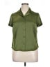 Kasper 100% Polyester Green Short Sleeve Blouse Size 14 - photo 1