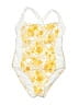 Lands' End Floral Yellow One Piece Swimsuit Size 8 - photo 1