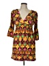 Judith March Print Brown Cocktail Dress Size L - photo 1