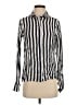 Reformation 100% Viscose Stripes Silver Long Sleeve Blouse Size S - photo 1