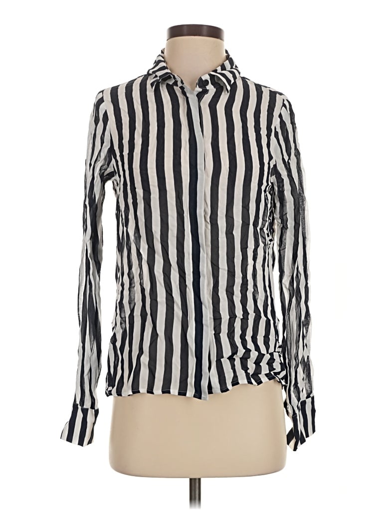 Pre-owned Reformation Long Sleeve Blouse In Silver