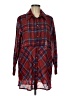 Blair 100% Polyester Plaid Red Long Sleeve Blouse Size M - photo 1