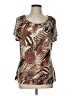 East5th Animal Print Brown Short Sleeve Blouse Size L - photo 1