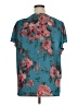 Maurices 100% Polyester Floral Teal Short Sleeve Blouse Size 1X - photo 2