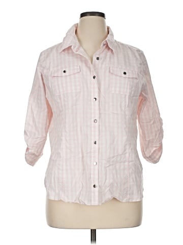 Christopher & Banks 3/4 Sleeve Button-Down Shirt (view 1)