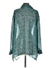CAbi 100% Polyester Paisley Teal Long Sleeve Blouse Size S - photo 2