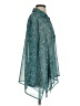 CAbi 100% Polyester Paisley Teal Long Sleeve Blouse Size S - photo 4