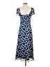 Charles Henry 100% Polyester Polka Dots Blue Casual Dress Size S - photo 2