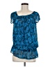 a.n.a. A New Approach 100% Polyester Blue Short Sleeve Blouse Size M - photo 1