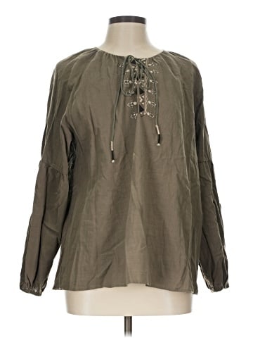 Cotton Bleu Long Sleeve Blouse (view 1)