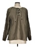 Cotton Bleu Green Long Sleeve Blouse Size L - photo 1