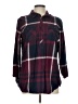 Eddie Bauer Plaid Burgundy 3/4 Sleeve Button-Down Shirt Size L - photo 1