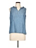 Talbots 100% Cotton Blue Sleeveless Blouse Size L (petite) - photo 1