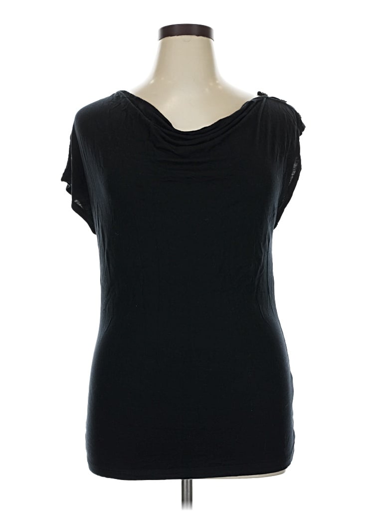 Pre-owned Skfk Short Sleeve Top Black Cowl Neck Tops