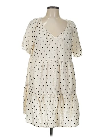 Madewell Cotton-Linen Lorelei Mini Dress in Clip Dot (view 1)