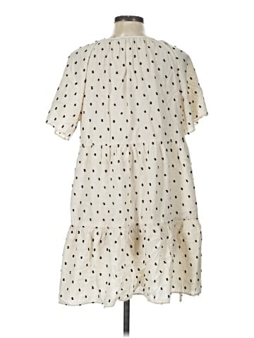 Madewell Cotton-Linen Lorelei Mini Dress in Clip Dot (view 2)