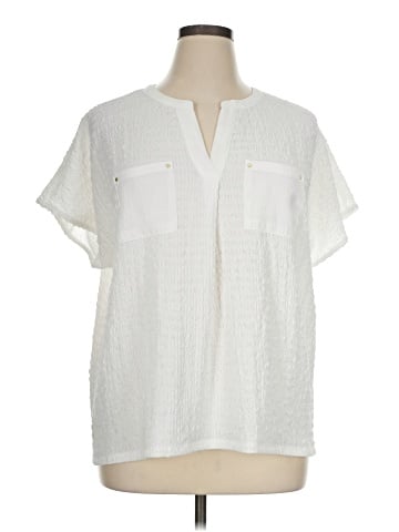 Anne Klein Short Sleeve Blouse (view 1)
