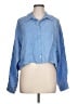 Lucy Paris Color Block Blue Long Sleeve Button-Down Shirt Size L - photo 1