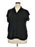 Nine West 100% Polyester Black Short Sleeve Blouse Size XXL - photo 1