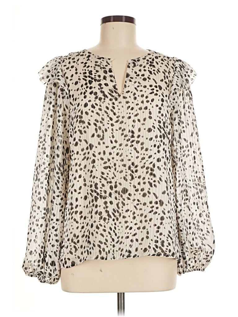 Pre-owned Jade Long Sleeve Blouse In Ivory