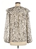 Jade 100% Polyester Animal Print Ivory Long Sleeve Blouse Size M - photo 2