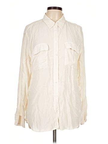 Equipment Long Sleeve Silk Top (view 1)