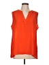 Chaus 100% Polyester Orange Sleeveless Blouse Size L - photo 1