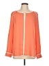 Liz Claiborne 100% Polyester Color Block Orange Long Sleeve Blouse Size L - photo 1