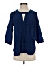 French Connection 100% Polyester Chevron-herringbone Blue 3/4 Sleeve Blouse Size 2 - photo 1