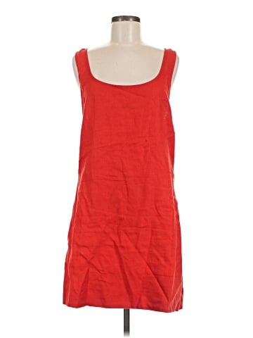 Madewell Cross-Back A-Line Mini Dress in Linen (view 1)