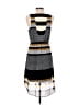 Bebe 100% Polyester Stripes Gray Casual Dress Size S - photo 2