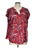 Liz Claiborne 100% Polyester Red Short Sleeve Blouse Size L - photo 1