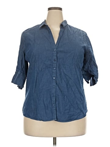 7th Avenue Design Studio New York & Company 3/4 Sleeve Button-Down Shirt (view 1)