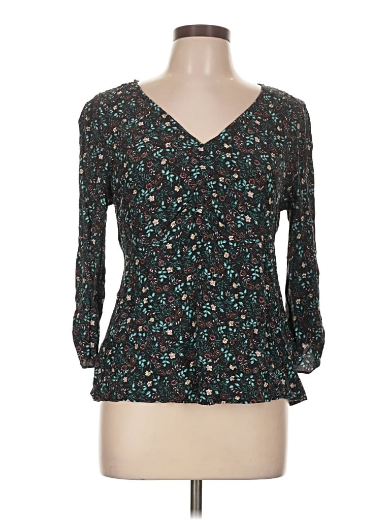 Pre-owned Fat Face 3/4 Sleeve Blouse In Teal
