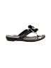 Vera Wang 100% Leather Black Flip Flops Size 8 1/2 - photo 1