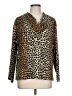 Teddi 100% Polyester Animal Print Gold Long Sleeve Blouse Size EU 42 / US 12 - photo 1