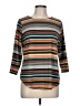 EMALINE Stripes Brown 3/4 Sleeve T-Shirt Size L (petite) - photo 1