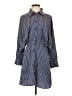H&M 100% Polyester Houndstooth Blue Casual Dress Size S - photo 1