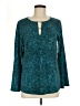 MICHAEL Michael Kors Teal Long Sleeve Blouse Size M - photo 1