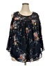Lucky Brand 100% Polyester Black 3/4 Sleeve Blouse Size 3X - photo 1