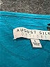August Silk 100% Cotton Teal Short Sleeve Blouse Size L - photo 7