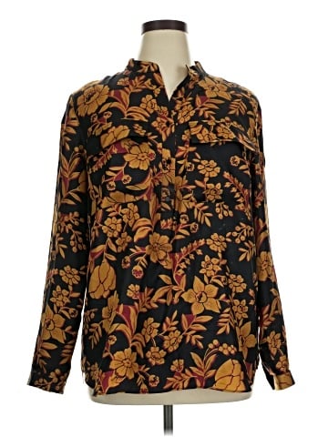Lafayette 148 New York Long Sleeve Silk Top (view 1)