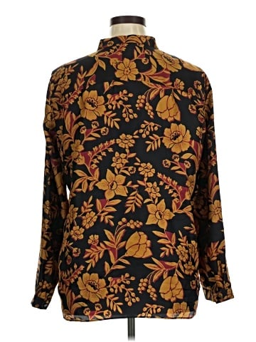 Lafayette 148 New York Long Sleeve Silk Top (view 2)