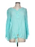 Zac & Rachel Teal Long Sleeve Blouse Size L - photo 1