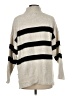 Line & Dot Stripes Gray Turtleneck Sweater Size M - photo 2