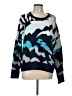 John & Jenn 100% Acrylic Print Blue Pullover Sweater Size L - photo 1