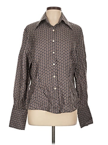 Faconnable Long Sleeve Silk Top (view 1)