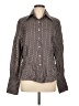Faconnable 100% Silk Tweed Brown Long Sleeve Silk Top Size L - photo 1