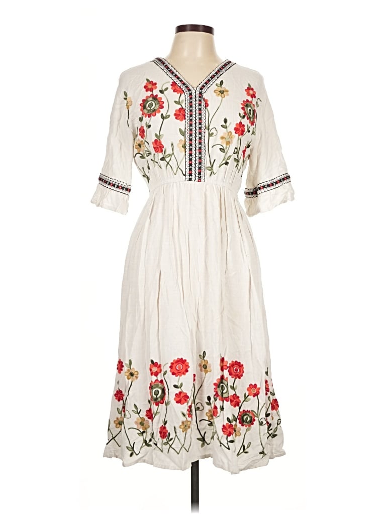 Pre-owned Assorted Brands Casual Dress In Ivory